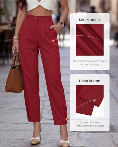 BTFBM Business Casual Outfits for Women Tapered Work Pants
