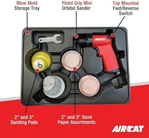 AIRCAT 6315-K 3" Mini Orbital Sanding Kit, 15,000 RPM