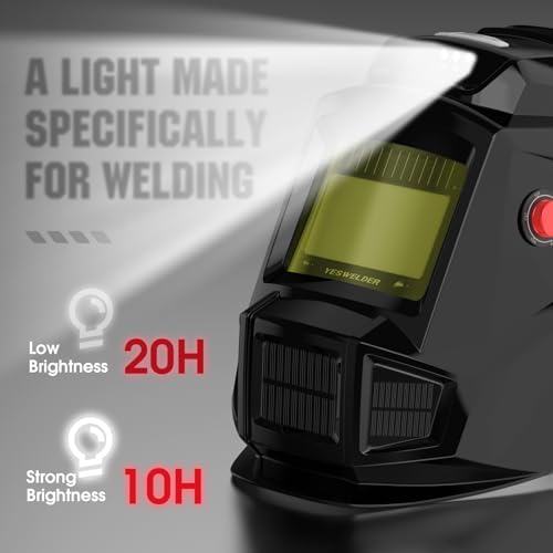 YESWELDER Auto-Darkening Welding Helmet, Fan and Work Light