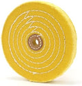 SCOTTCHEN Buffing Polishing Wheel 6 inch Treated Yellow Cotton Medium(42 Ply) with 1/2 inch Arbor Hole for Bench Grinder - 1 Pack