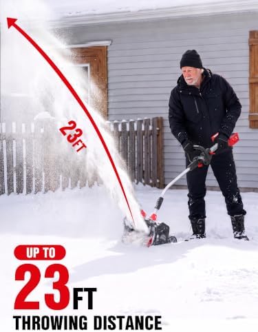 EWORK 40V 18" Cordless Snow Shovel with 2x4.0Ah Batteries & Fast Charger