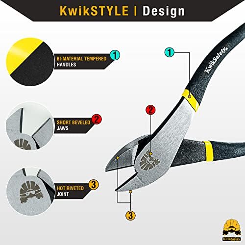 KwikSafety - Charlotte, NC - PINZA Ironworker Pliers Heavy Duty Diagonal Cutting Pliers Angled Head Steel Rebar Cut Aluminum Bi-Material Tempered Handles & Short Beveled Jaws Lineman Plier
