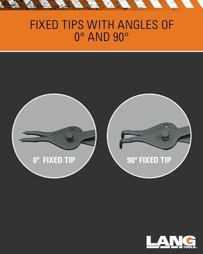 Lang Tools (3497 6-Piece Fixed Tip Combination Internal/External Snap Ring Pliers Set, Black, One Size