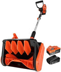 VOLTASK Cordless Snow Shovel Brushless 24V, 13-Inch Electric Snow Blower with 4-Ah Battery & Fast Charger, 25-Ft Snow Throw, Lightweight Waterproof Design for Driveway & Steps