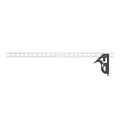 Starrett Steel Combination Square with Square Head - 24" Blade Length, Cast Iron Head, Hardened Steel, Reversible Lock Bolt, Scriber, 4R Graduation Type - C11H-24-4R