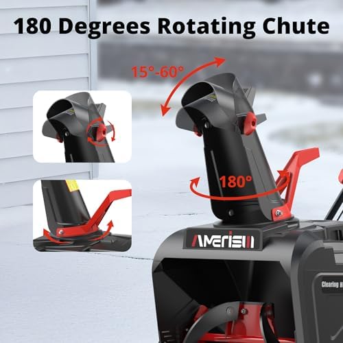 AMERISUN 21” Electric Snow Blower, 15-Amp Corded Snow Thrower