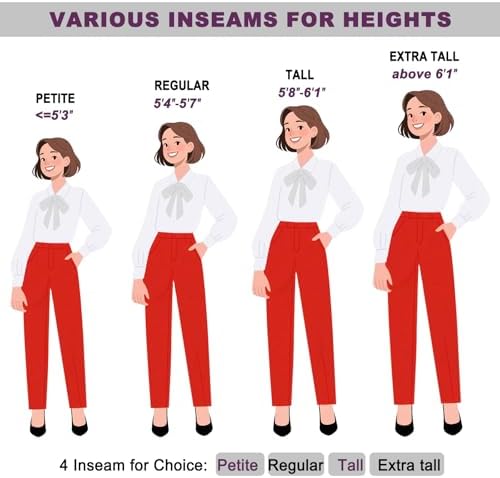 iChosy Women's Stretch Straight Leg Dress Work Pants Business Casual Slacks