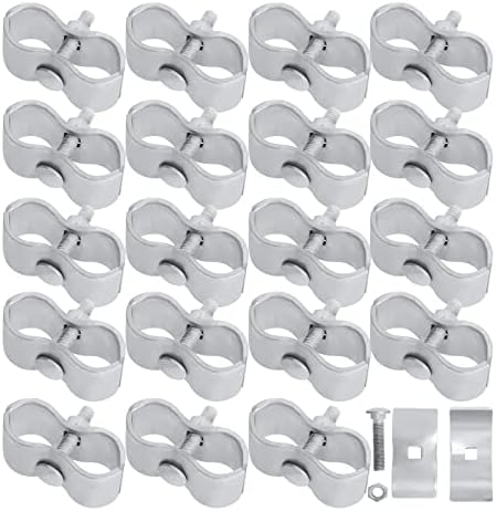 20Sets Dog Kennel Panel Clamps Chain Link Fence Clamps, 1-3/8’’ Fence Parts