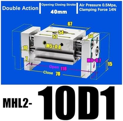Double Acting Pneumatic Gripper Wide Type Air Gripper Parallel Cylinder Aluminium Clamps MHL2-20D MHL2-20D1 MHL2-20D2(MHL2-10D1)