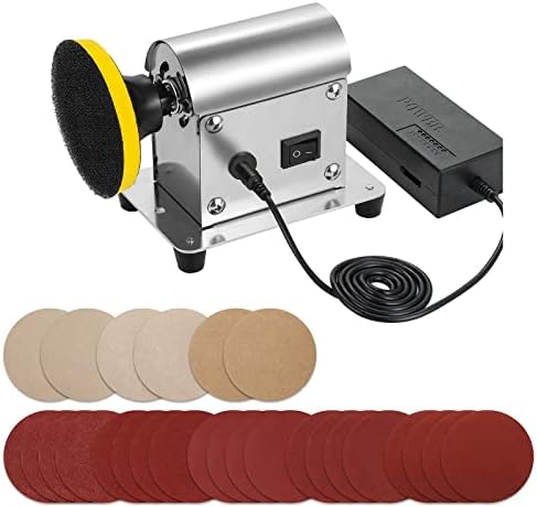 Electric Resin Polishing Machine, Resin Sanding and Polishing Kit Sander, 90W 7-Speed 24V, Including 26 PCS Sandpaper Resin Grinding Polisher Supplies, Epoxy Casting Tools for Resin Molds