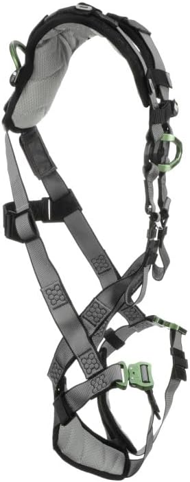 MSA V-FIT Standard Safety Harness - Polyester & Nano-Technology Treated Web Full Body Harness Back, Shoulder Padding, Gray