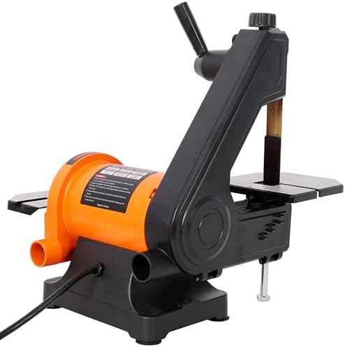 Benchtop Belt and Disc Sander with 1x30 Inch Sanding Belt & 5 Inch Disc, Tool-Free Belt Change, Adjustable Worktable, Dual Dust Ports, Includes Wrench Storage and Easy Cover Access