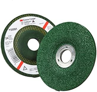 3M Green Corps Depressed Center Grinding Wheel, 24 4-1/2 in x 1/4 in x 7/8 in, 10 per Carton