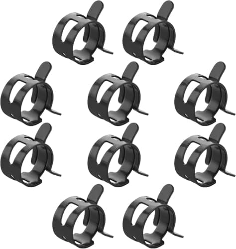Fielect 0.67"/17mm ID Constant Tension Band Hose Clamps,Spring Band Type Action Hose Clamp Manganese Steel Low Pressure Air Clip for Automotive Mechanical Fuel Water Pipe Air Tube,Black Coated 500pcs