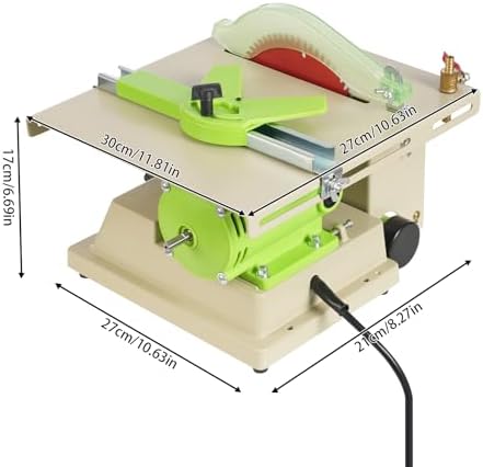 1380W Mini Table Saw Jewelry Rock Polishing Machine 7000RPM Adjustable Speed, Buffer Bench Lathe Polisher with Dust Collection, for Jade, Jewelry, DIY Crafting & Metal Cutting