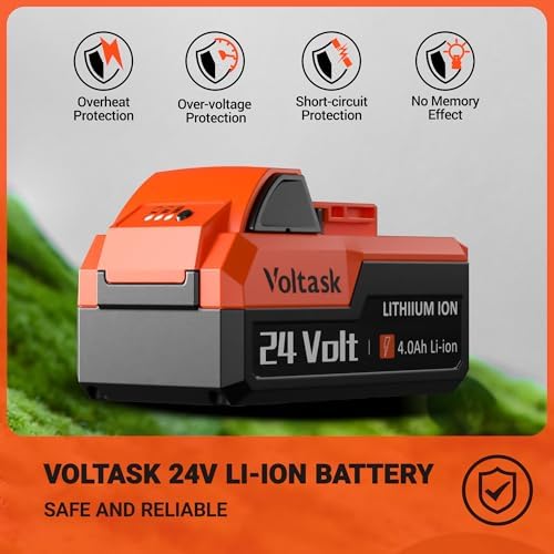 VOLTASK 24V 4.0AH Lithium-Ion Battery Replacement for Cordless Snow Shovel and Cordless Snow Blower