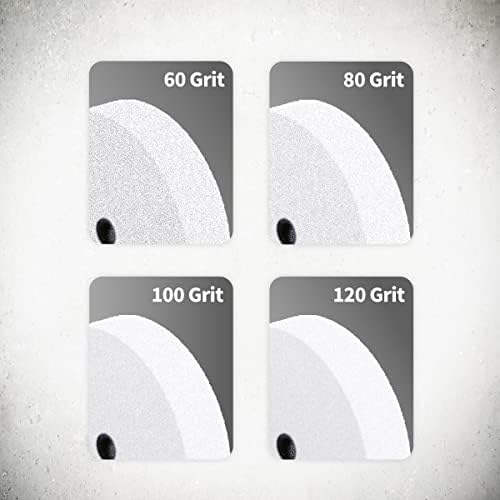 POWERTEC Bench Grinder Wheel 8 Inch 60 Grit, White Aluminum Oxide Grinding Wheel for Bench Pedestal Grinder, 1" Thick 5/8" Arbor, Sharpening & Shaping Drill Bits, Blade, and Chisel 2PK (15504-P2)