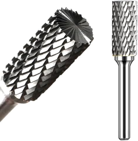 Carbide Burr Set 1/4" Shank SB-5 Die Grinder Bits Tungsten Double Cut Burr Bits (1/2" Cutter Dia X 1" Cutter Length) for Die Grinder Kits Metal Grinding Drilling Polishing (1pcs)