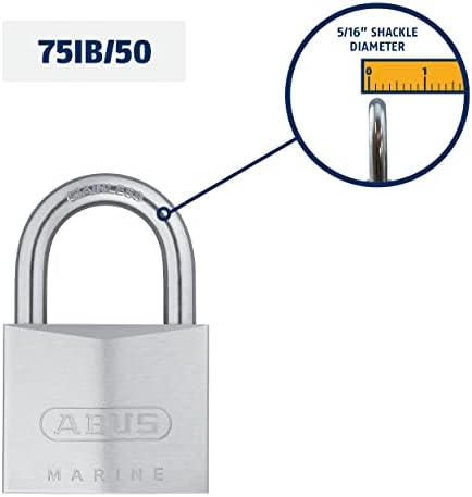 ABUS 75IB/50 KD Marine Grade Chrome Plated Brass Padlock