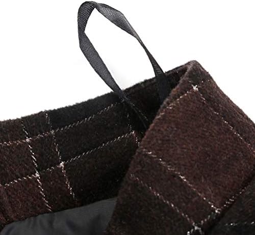 IDEALSANXUN Womens Plaid Wool Skirts Elastic Waist A-Line Pleated Tartan Long Skirts