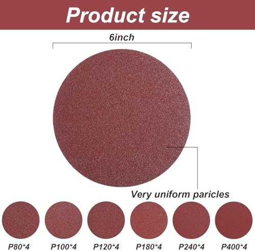 Blulu 44 Pieces 4 x 36 in Sanding Belts and 6 in Self-Adhesive Discs Set