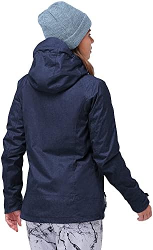 33,000ft Women's 3 in 1 Hooded Rain Jacket Waterproof Softshell Ski Coat