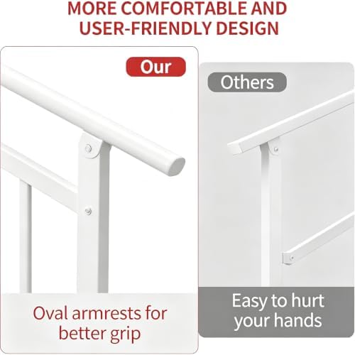 Hand Rails for Outdoor Steps，Stair Handrail & Indoor Stair Railing Kit，Railings for Outdoor Steps for Fence & Outdoor Steps (1, White-with Balusters, 4 Step)