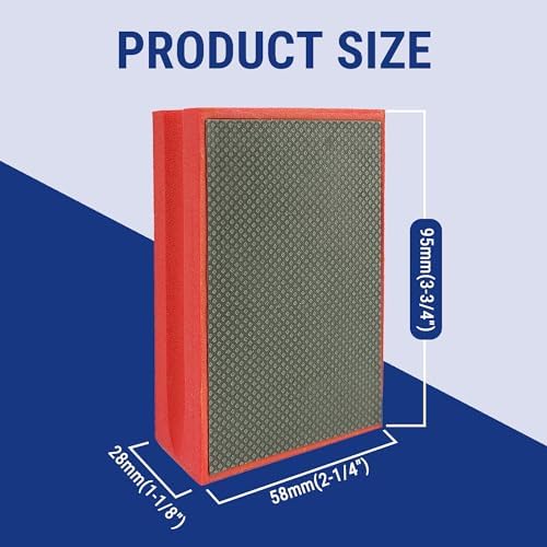 Diamond Hand Polishing Pad Diamond Sanding Block Foam Backed Diamond Sponge Sanding Pads for Wet or Dry Grinding polishing for Granite Marble Stone Tile Glass Ceramic (1, 200# Square)