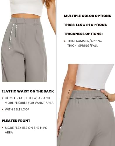 FUNYYZO Wide Leg Dress Pants for Women Work Slacks Business Casual Outfits