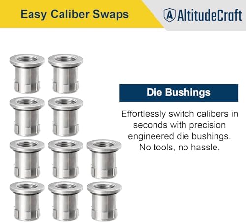 Reloading Die Bushings-10 Pack, Quick-Change Bushing System for Reloading, Compatible with Hornady Single-Stage and Progressive Press