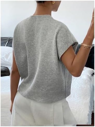 SOLY HUX Women's Short Sleeve Business Casual Sweater