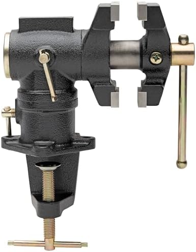 Yost Model 2.5R 2.5" Rotating Jaw Set Head Bench Vise | 2-1/2 Inch Maximum Jaw Width | Clamp On Swivel Base | Built-In Anvil