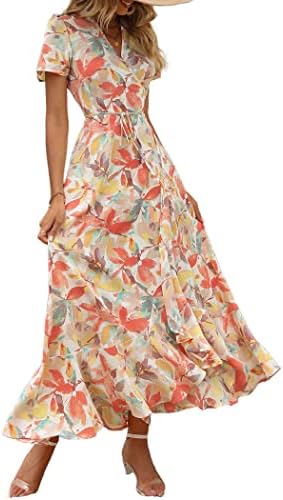 PRETTYGARDEN Women's Boho Floral Summer Maxi Dresses