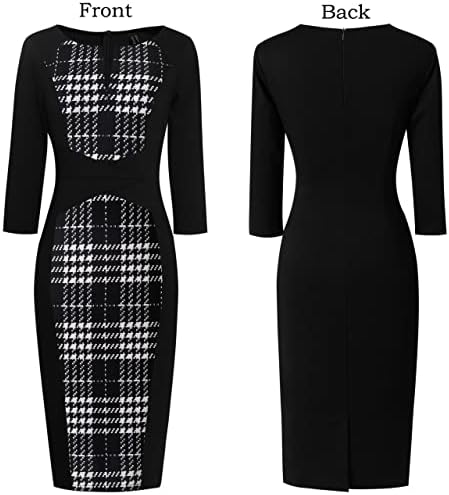 VFSHOW Womens Work Business Office Zipper Up Slim Bodycon Sheath Dress