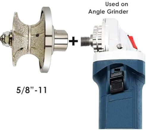 V30 Diamond Full Bullnose Profile Wheel Diamond Hand Profiler Router Bit Wheel Vacuum Brazed with 5/8-11 Thread for Grinder Polisher Granite Marble Concrete and Countertop Edge Shaping