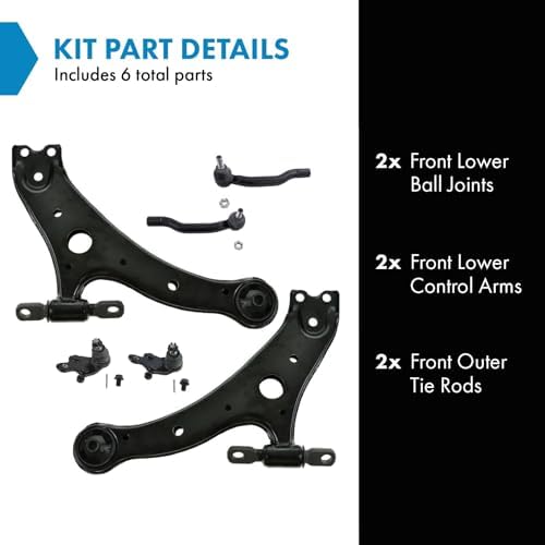 TRQ Front Steering & Suspension Kit Ball Joint Control Arm Tie Rod
