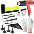 EHDIS Window Tint Kit Vinyl Wrap Tool with Heat Gun,Vinyl Scraper,Shank Gasket Squeegee,Working Gloves,Curves Slot Tint Tool for Car Wrapping,Window Film,Graphics,Decal Installation