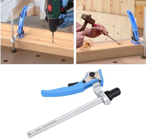Fafeicy 2 Pcs Bench Dog Clamp 5/8 Inch Dog Hole Quick Ratchet Clamp for Woodworking Carving Routing Polishing by Craftsmen