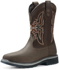NINGO Steel Toe Boots for Men, Comfortable Square Toe Cowboy Work Boots