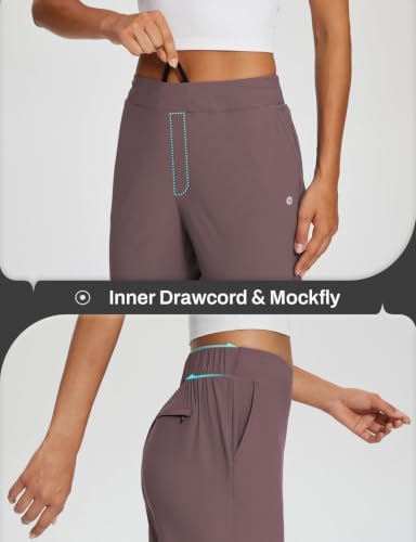 baleaf Womens Business Casual Pants Stretch Travel Pants On Airport with Zipper Pockets Dressy Slacks Golf Work Pull on