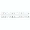 Starrett Spring Tempered Steel Rule with Satin Chrome Finish, Quick Reading and Inch Graduation - 18" Length, 4R Graduation Type, 3/64" Thickness - C604R-18