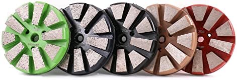 5PCS 3" 10 Segments Metal Bond Diamond Grinding Polishing Pad Concrete Marble Granite (Mix)