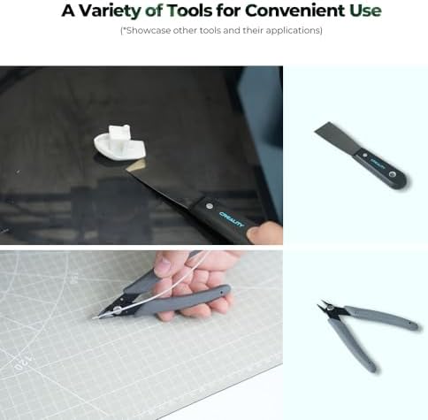 Creality 3D Printer Tool Kit, 74Pcs 3D Printing Tool Wrap Kit Assembly/Removal/Filament Cutting Set 3D Printer Accessories for All FDM Printers Cleaning Finishing Printing