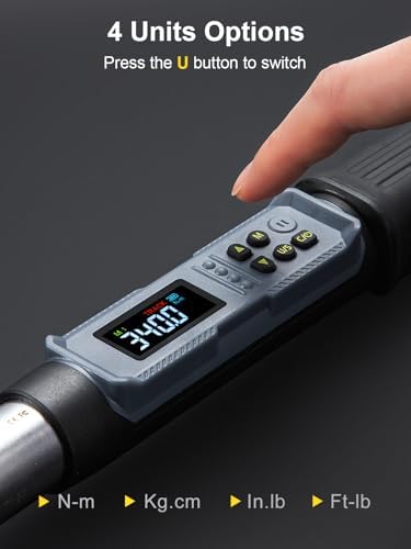 GROWNEER Upgraded Digital Torque Wrench, 12.5-250.7 Ft-lbs/17-340 Nm, 1/2'' Drive Automotive Rachet Torque Wrench with Buzzer & Colorful LED Indicator, Electronic Wrench Set for Car Tires Auto Repair