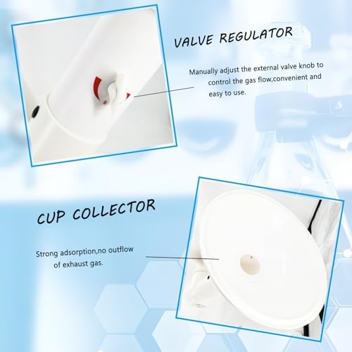 Universal Fume Extractor Arm 90mm 110mm Compatible, 3-Section 360° Rotatable Lab Fume Hood Snorkel, Ceiling or Wall Mountable for Laboratory,Moxibustion, Soldering, Industrial (White-Red)