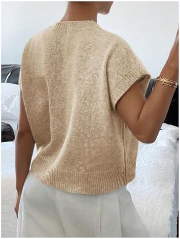 SOLY HUX Women's Short Sleeve Business Casual Sweater
