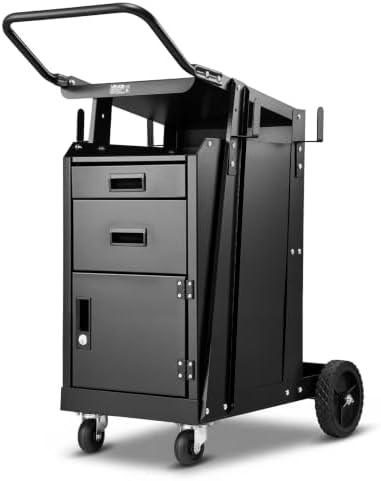 VEVOR Welding Cart 2 Drawers Welder Cart Heavy Duty with Lockable Cabinet