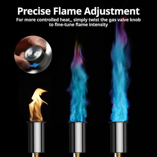 Propane Torch Gun, One-Touch Max Fire, Safety Lock, Navy Blue