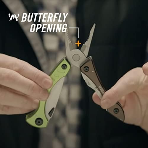 Gerber Crucial EDC Multitool Pliers and Pocket Knife with Pocket Clip, Blue