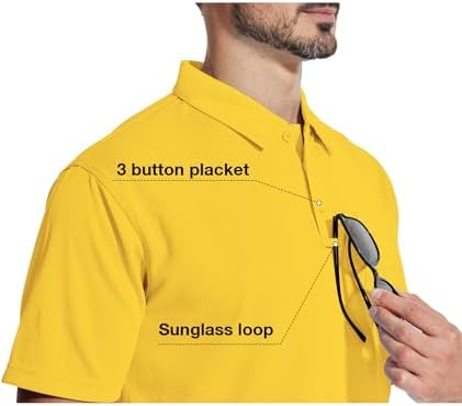 ZITY 5 Pack Polo Shirts for Men with Pocket Dry Quickly Short Sleeve Athletic Outdoor Work Collared Shirts